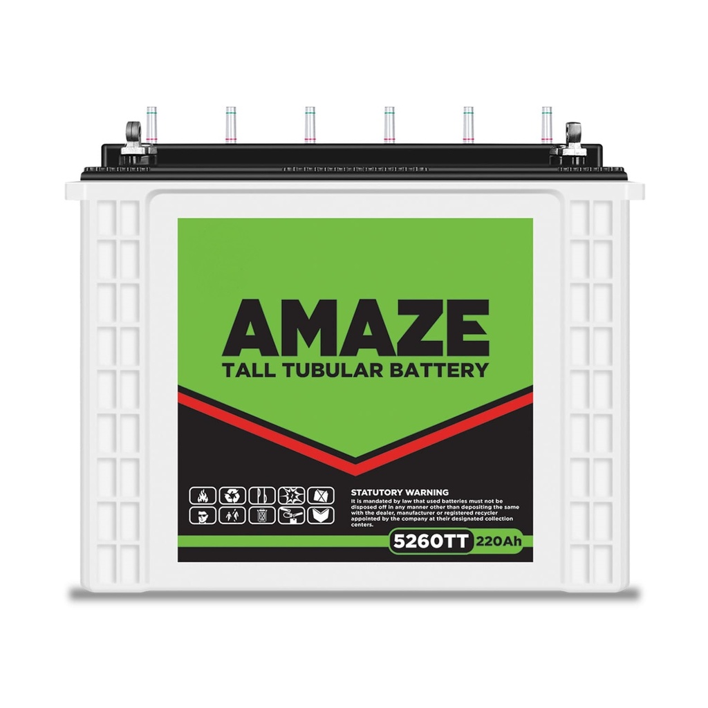 Amaze 12V 220Ah Tall Tubular Battery